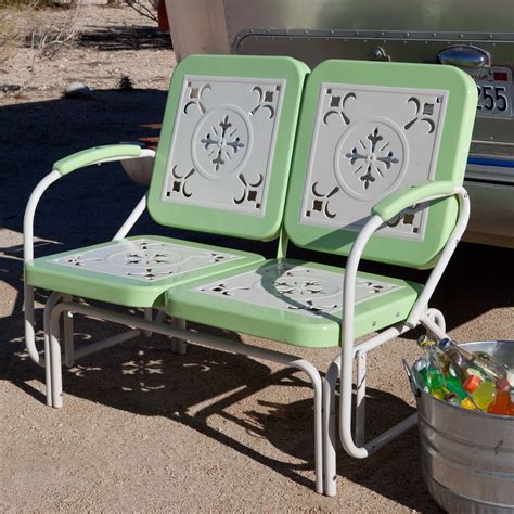 Vintage 1950s metal lawn porch glider patio chairs