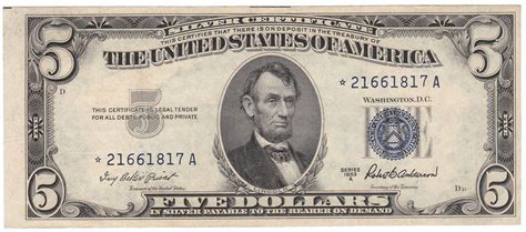 Five Dollar Silver Certificate 1953