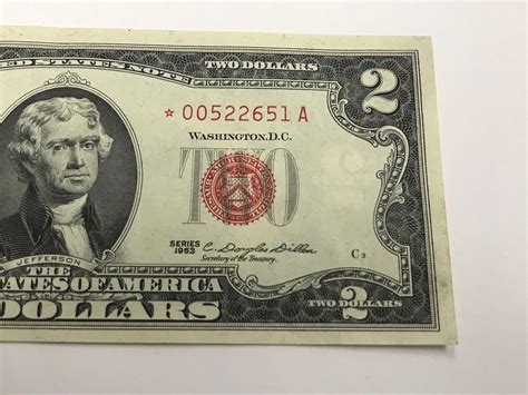 1963 two dollar bill red