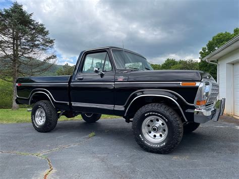A classic 1979 Ford F150 pickup truck in excellent condition, showcasing its iconic design and robust build.