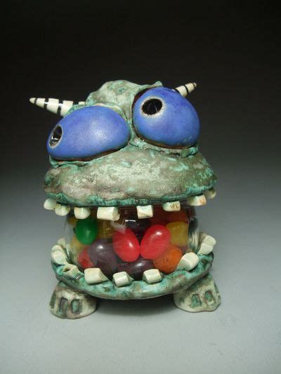 1984 ceramic green monster with butterfly ner figure