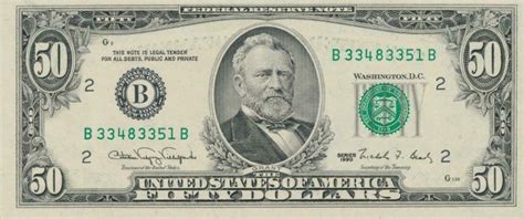 1990 $50 bill value