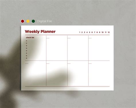 1990 Weekly Planner Printable