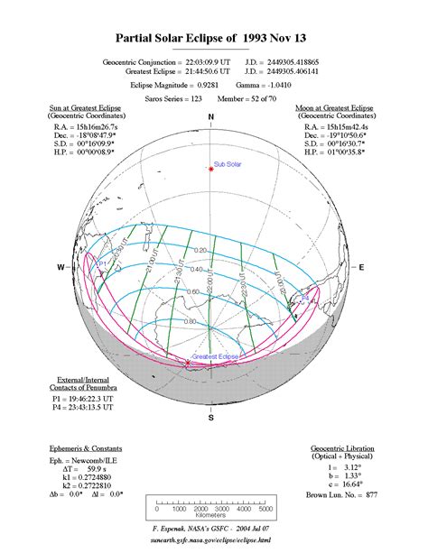 1993 Solar Eclipse Map