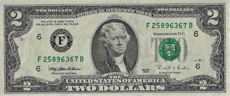 1995 2 dollar bill value
