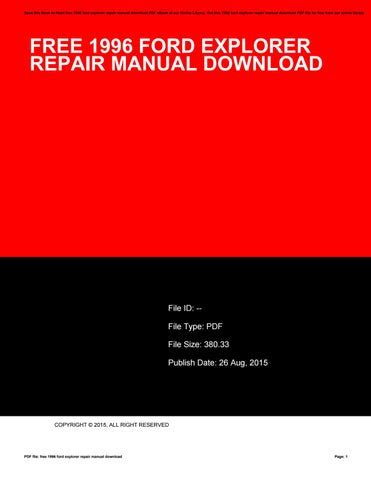 1996 ford explorer repair manual download