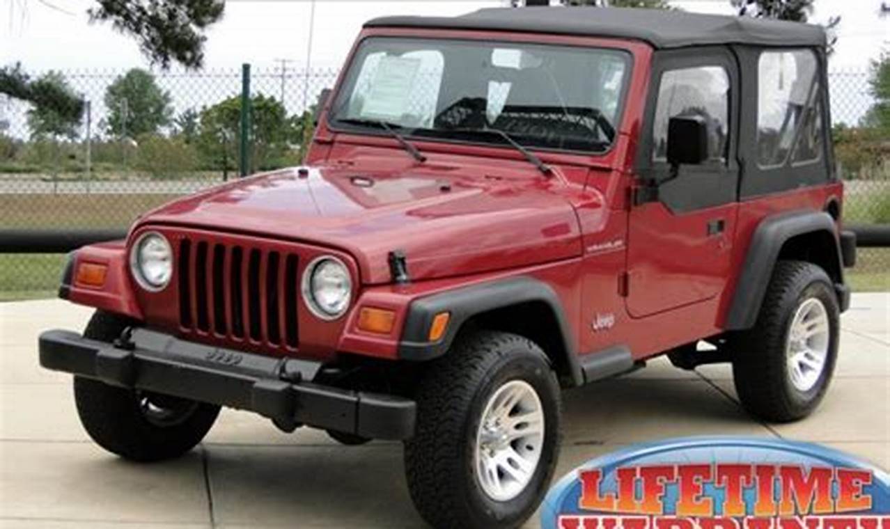 1998 jeep wrangler chili pepper red for sale