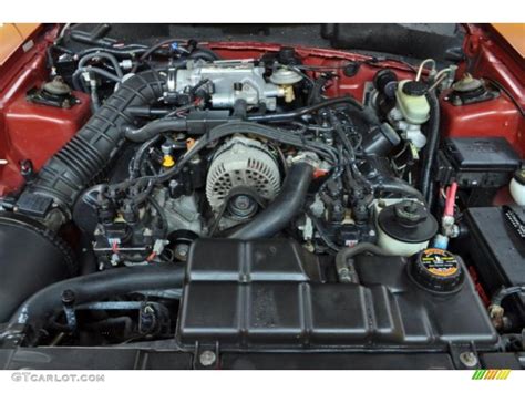 The powerful V8 engine of the 1998 Ford Mustang GT
