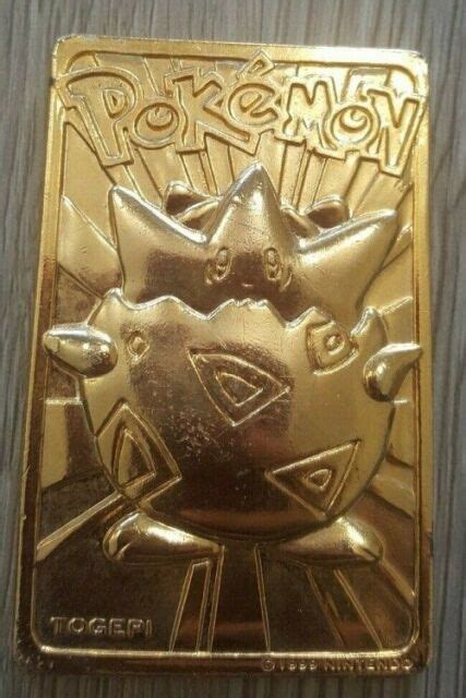 Pokemon Trading Cards Gold plated Togepi 1999 Nintendo Burger King 