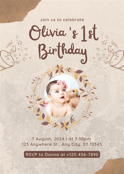 Free Printable First Birthday Invitations FREE Printable Birthday