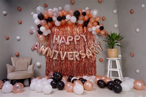 Anniversary Decorations for Home Kit With Mr & Mrs Foil Balloon, Happy