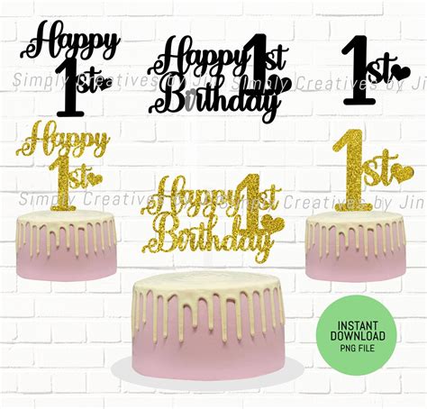 Download 1st Birthday Cake Topper Cut Files