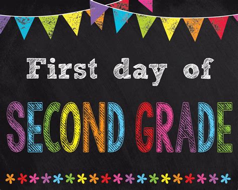 1st Day Of 2nd Grade Printable Sign