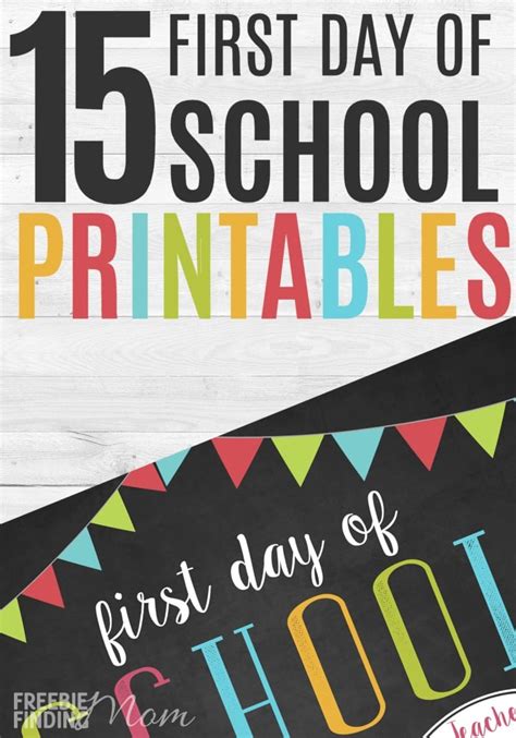 1st Day Of School Free Printables