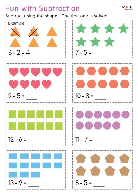 1St Grade Math Worksheets Visual Subtraction