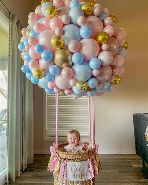 1st hot air balloon birthday theme