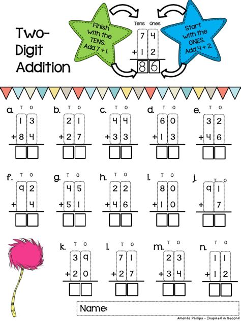 2 Digit By 2 Digit Addition With Regrouping Worksheets