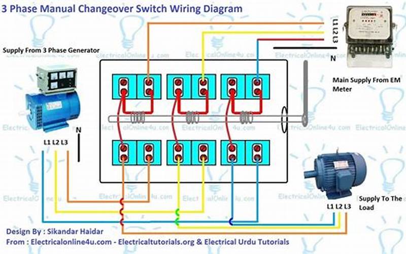 2 Pole Changeover Switch Two Loads Wiring Diagram