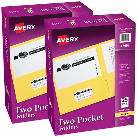 2 Pocket Folders With Business Card Slot Stationery Supplier, Office