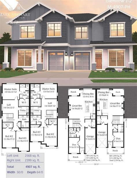 Two Story Duplex Plans Apartment Layout