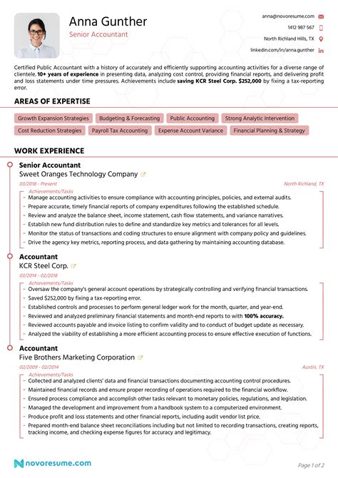 2 Year Experience Resume Format For Accountant