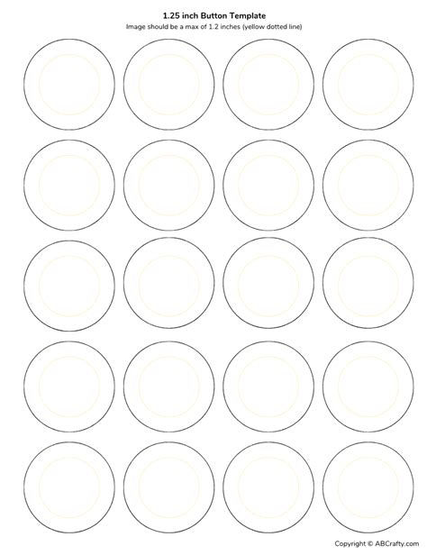 2 38 Inch Button Template Printable