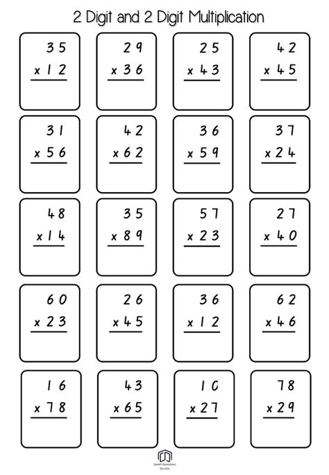 2 Digit By 1 Digit Multiplication Worksheets Printable