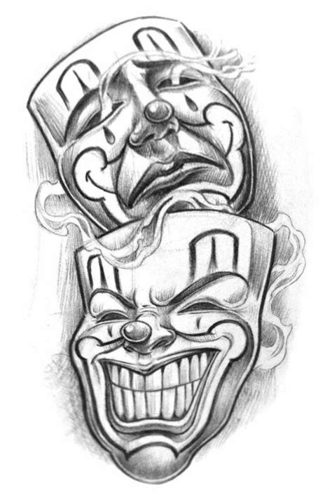 2 Face Clown Tattoos