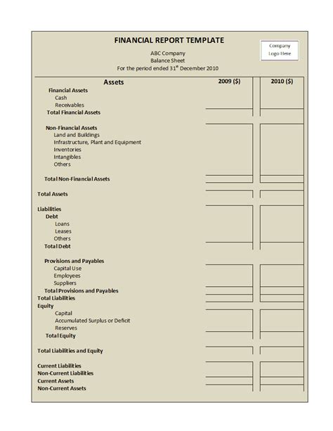 2 Financial Report Templates - Writing Word Excel Format