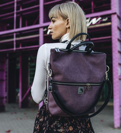 DAMEN TASCHE RUCKSACK 2 in 1 Schultertasche Shopper Umhängetasche Leder