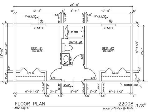 2 Bedroom 1 Bath Addition Plans
