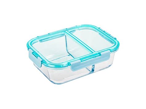 2 compartment glass container