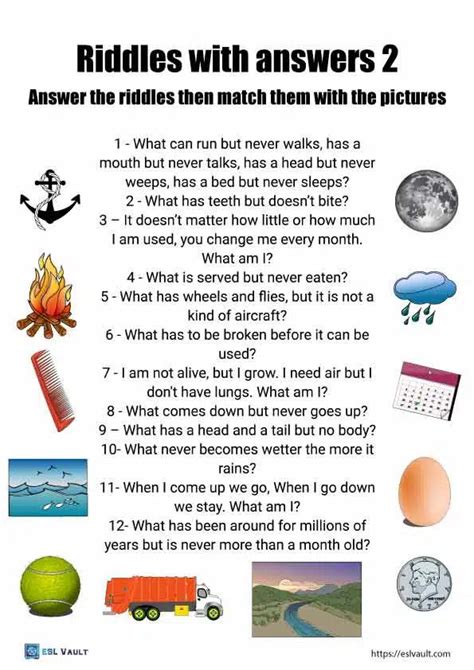 2 examples of riddles with answers