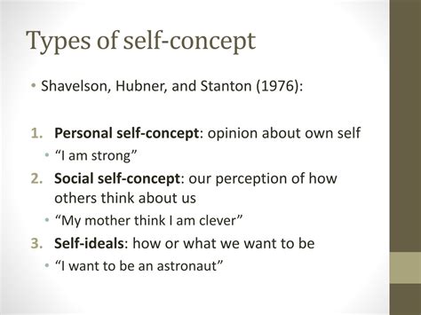 2 examples of self concept