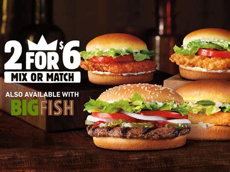 2 for 6 burger king deal