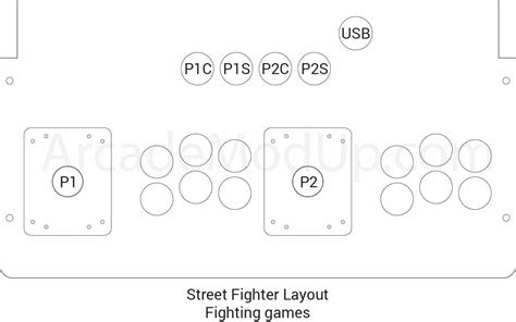 2 Player 6 Button Arcade Control Panel Printable Template