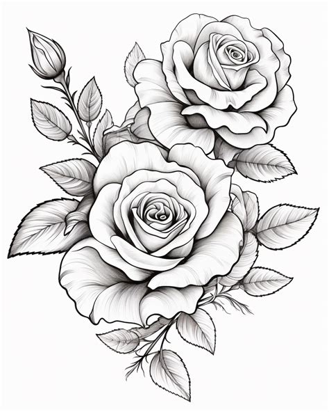 2 rose drawing