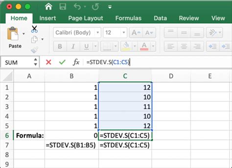 2 stdev in excel