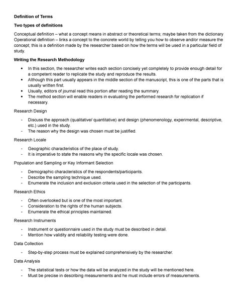 2 types of definition of terms in research example