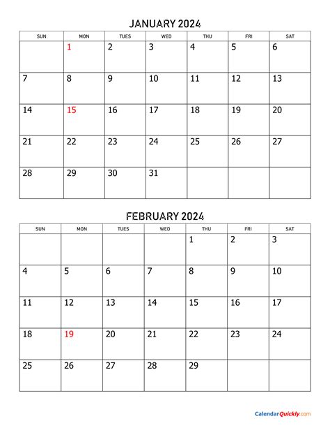 2-page Monthly Calendar Printable Free 2024