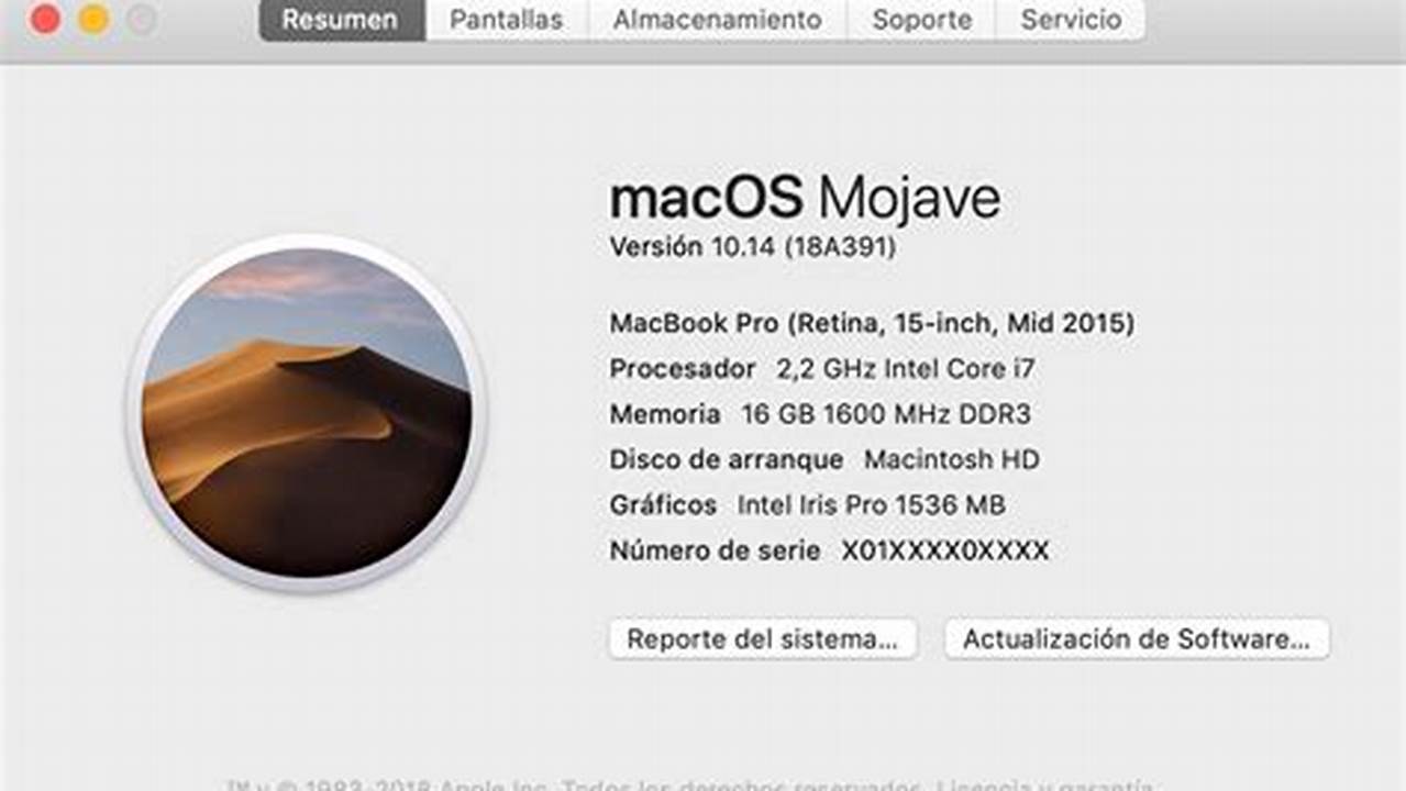 2. Selecciona "Acerca De Esta Mac"., MX Modelo