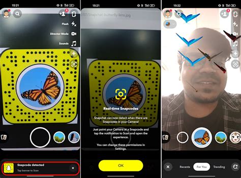2. Access Snapchat Butterflies Lens using Snapcode