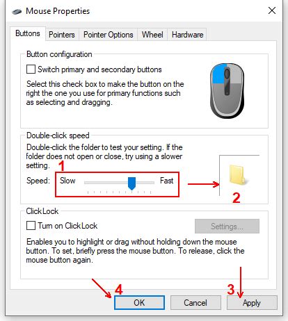 2. Adjust Double-click speed