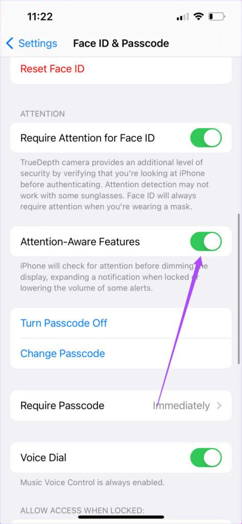 2. Check Attention Aware settings