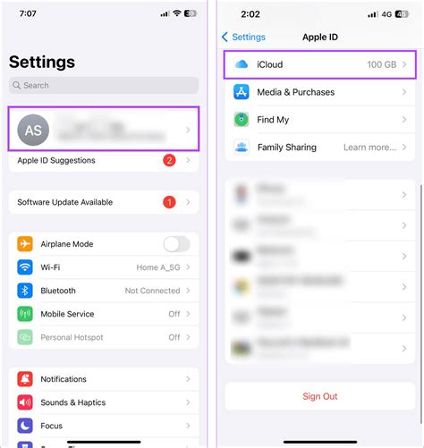 2. Check iCloud settings