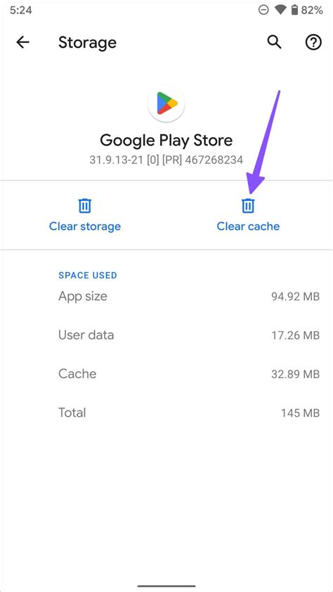 2. Clear the Google Play Store Cache