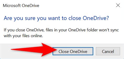 2. Close the OneDrive App