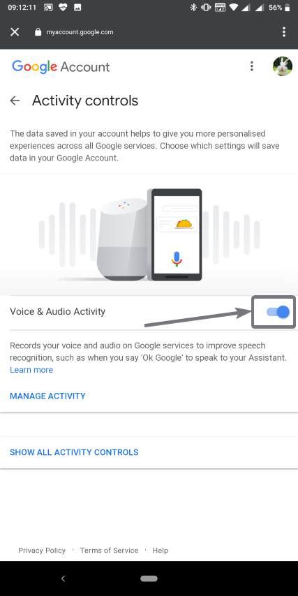 2. Completely Disable Voice and Audio Activity on Google