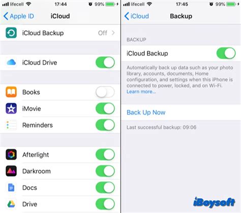 2. Control your iCloud backup