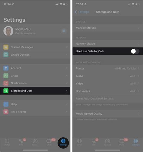 2. Deactivate Use Less Data for Calls